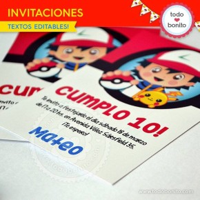 Pokémon: tarjeta invitación