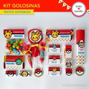 Pokémon: kit etiquetas de golosinas