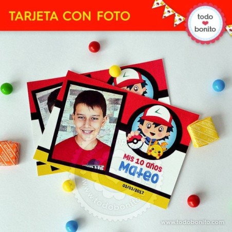 Pokémon: tarjeta con foto