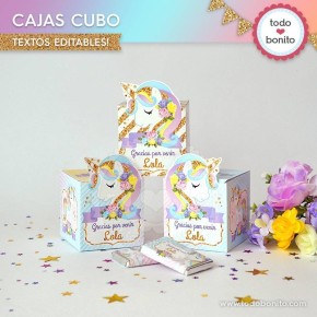 Unicornio: cajas cubo