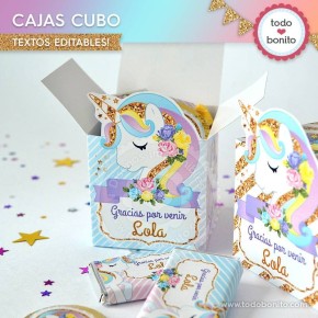 Unicornio: cajas cubo