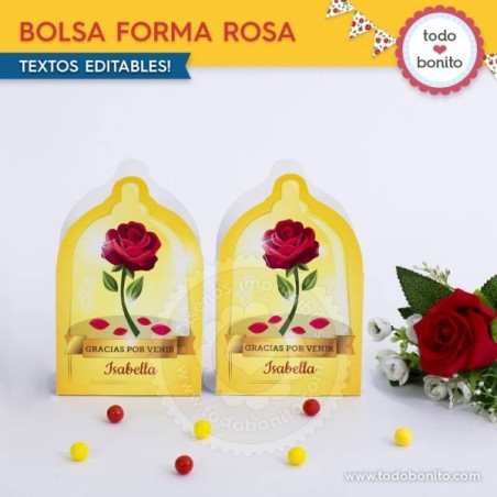 La Bella y la Bestia: bolsita con forma