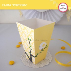 Pajarito amarillo: cajita popcorn