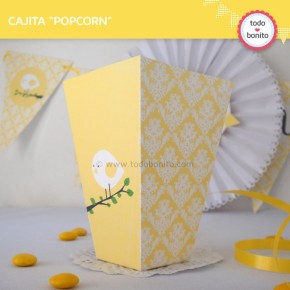 Pajarito amarillo: cajita popcorn