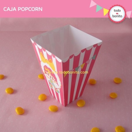 Circo niñas: Caja popcorn para imprimir