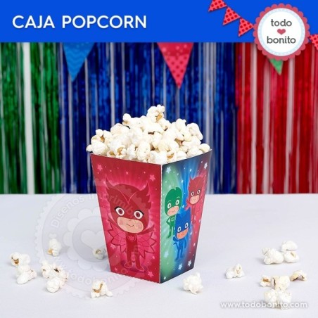 Heroes en Pijamas: caja popcorn para imprimir