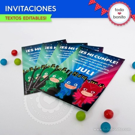 Heroes en Pijamas: invitación para imprimir