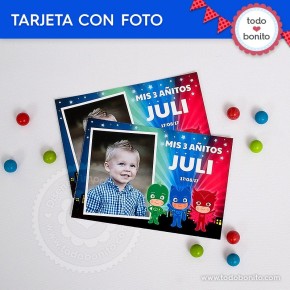 Heroes en Pijamas: tarjeta con foto