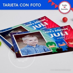 Heroes en Pijamas: tarjeta con foto