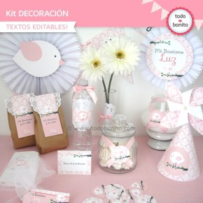 Pajarito rosa: Kit decoración