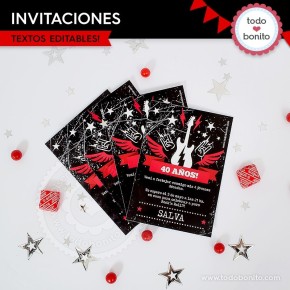 Rock: tarjeta invitación