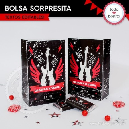 Rock: bolsa sorpresita para imprimir