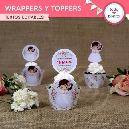 Primera Comunión modelo Juana: wrappers y toppers