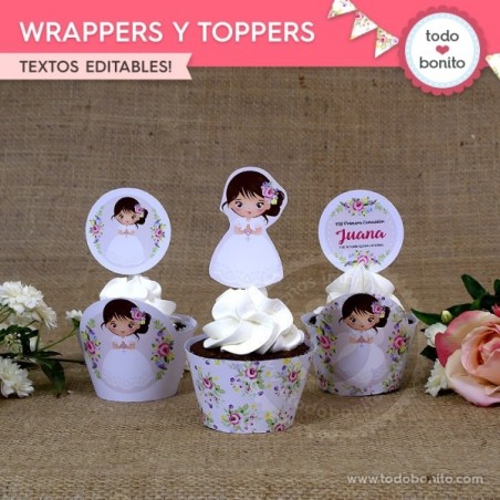 Primera Comunión modelo Juana: wrappers y toppers