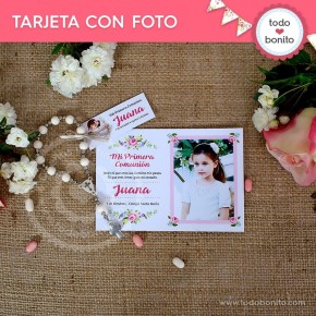 Primera Comunión modelo Juana: tarjeta con foto