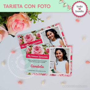 Primera Comunión modelo Candela: tarjeta con foto