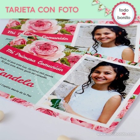 Primera Comunión modelo Candela: tarjeta con foto