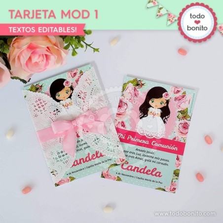 Primera Comunión modelo Candela: Tarjeta modelo 1