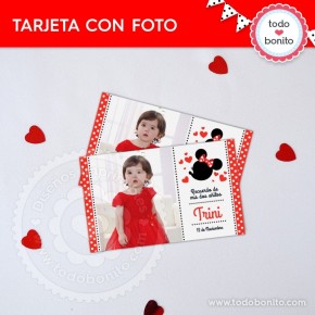 Orejas Minnie Rojo: tarjeta...