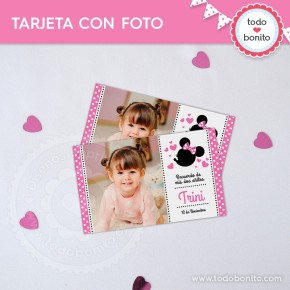 Orejas Minnie Rosa: tarjeta...