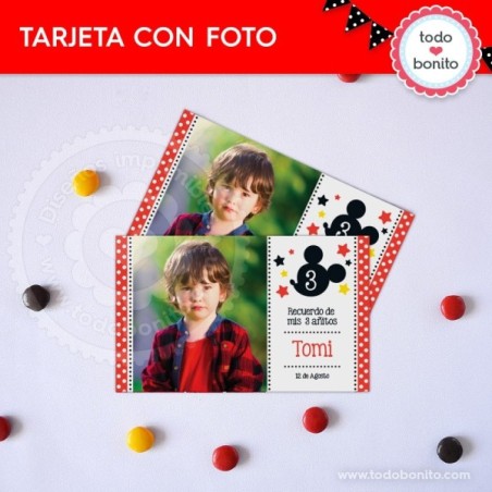 Orejas Mickey Rojo: tarjeta...