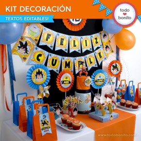Dragon Ball: kit imprimible decoración de fiesta Dragon Ball: kit imprimible decoración de fiesta