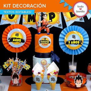 Dragon Ball: kit imprimible decoración de fiesta Dragon Ball: kit imprimible decoración de fiesta