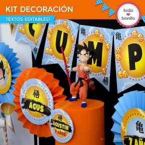 Dragon Ball: kit imprimible decoración de fiesta Dragon Ball: kit imprimible decoración de fiesta