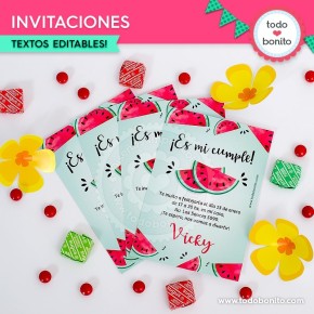 Sandías: tarjeta invitación