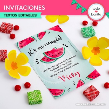 Sandías: tarjeta invitación