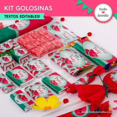 Sandías: kit etiquetas de golosinas