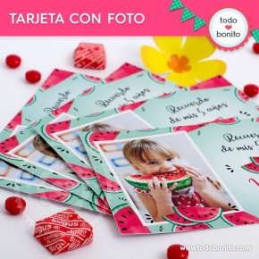 Sandías: tarjeta con foto