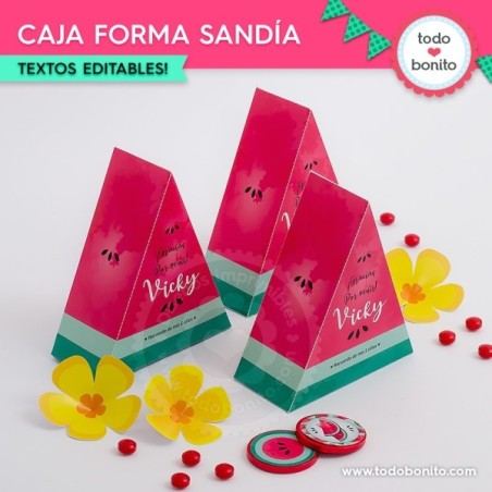 Sandías: cajita con forma