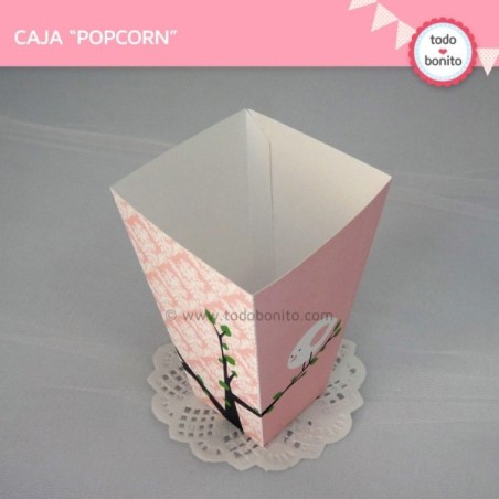 Pajarito rosa: cajita popcorn