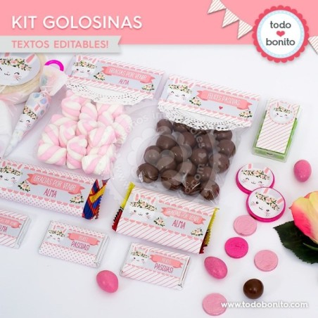 Conejita: kit etiquetas de golosinas