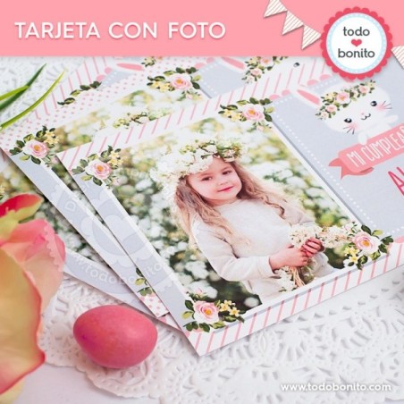 Conejita: tarjeta con foto