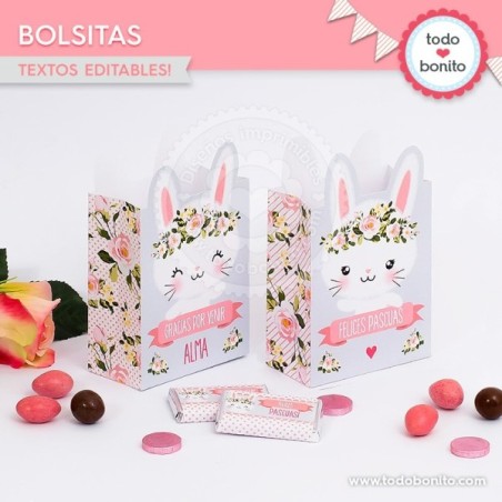 Conejita: bolsas sorpresita para imprimir