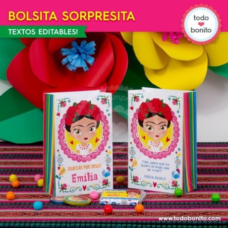 Frida: bolsas sorpresita para imprimir