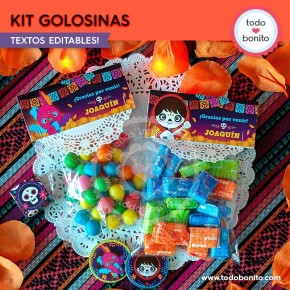 Coco: kit etiquetas de golosinas