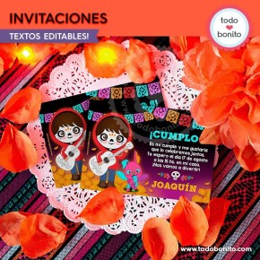 Coco: tarjeta invitación