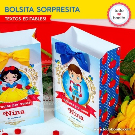 Blanca Nieves: bolsa sorpresita para imprimir