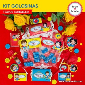 Blanca Nieves: kit etiquetas de golosinas