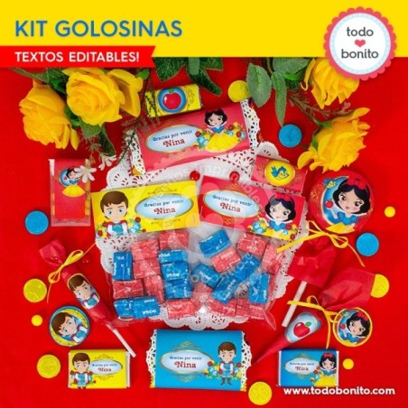 Blanca Nieves: kit etiquetas de golosinas