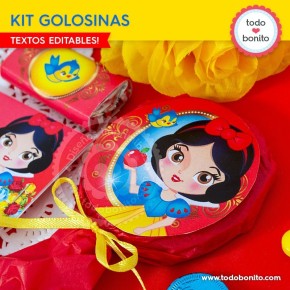 Blanca Nieves: kit etiquetas de golosinas