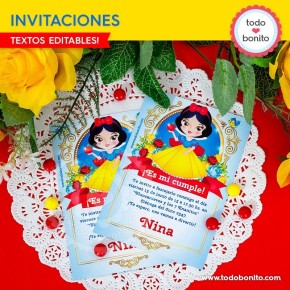 Blanca Nieves: invitación para imprimir