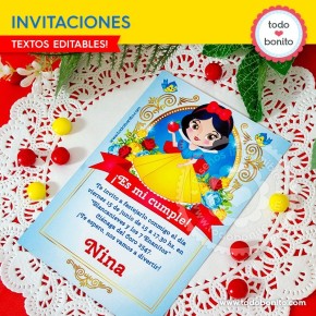 Blanca Nieves: invitación para imprimir