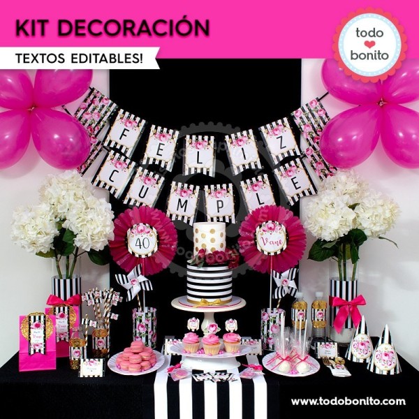 Kit de decoración para Cumpleaños Barbie Glitter personalizado en Español :  : Productos Handmade