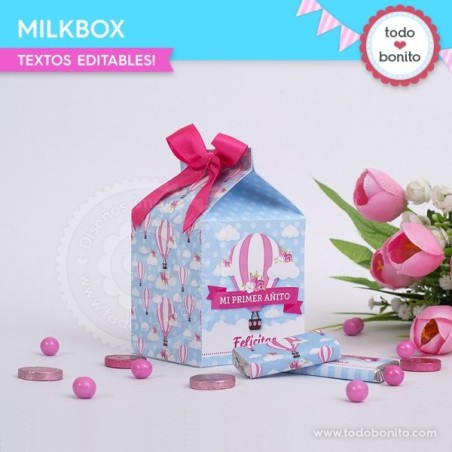 Globos aerostáticos rosa: milkbox