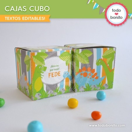 Dinosaurios: cajita cubo