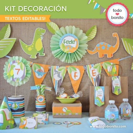 Dinosaurios: decoración de fiesta para imprimir